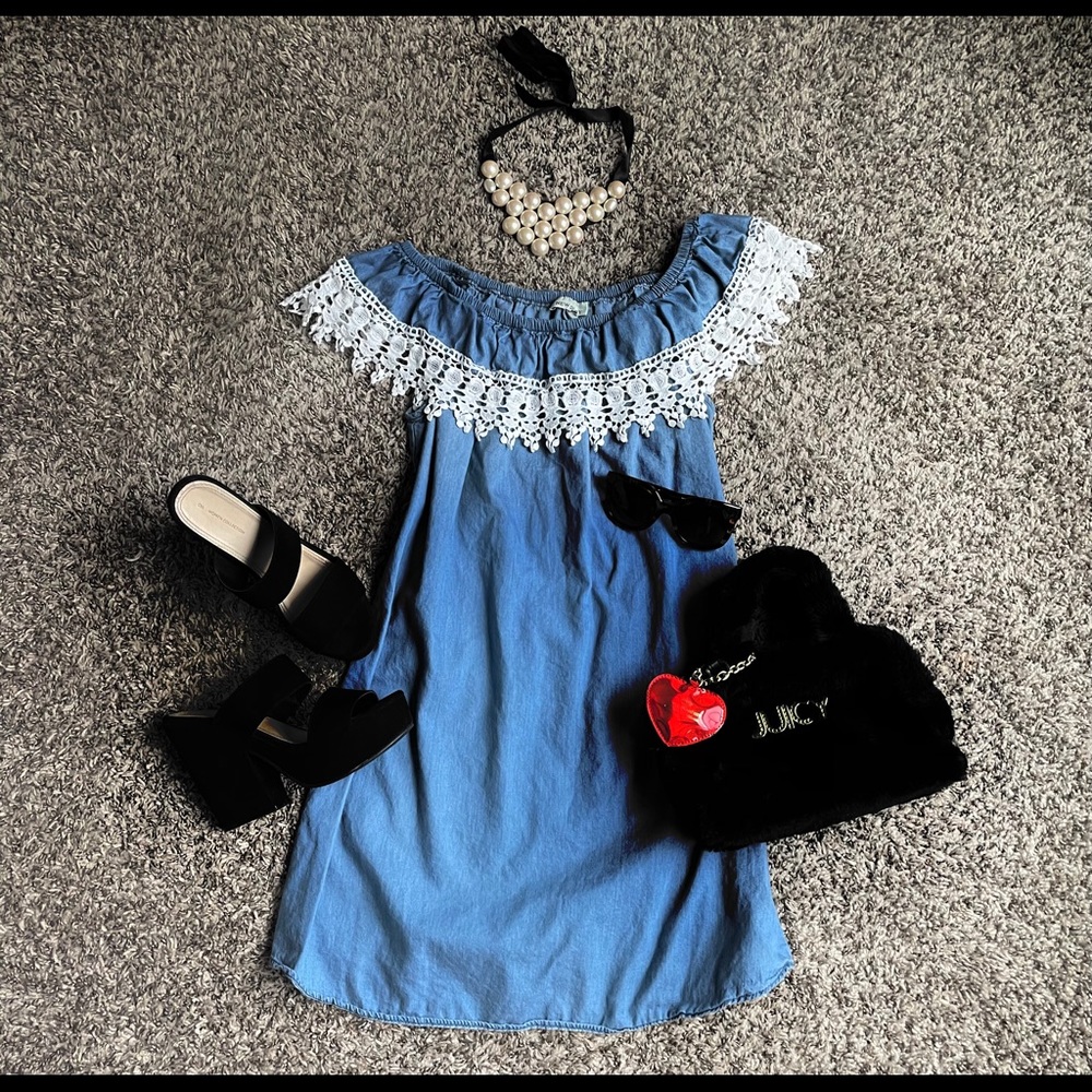 Light blue denim like dress